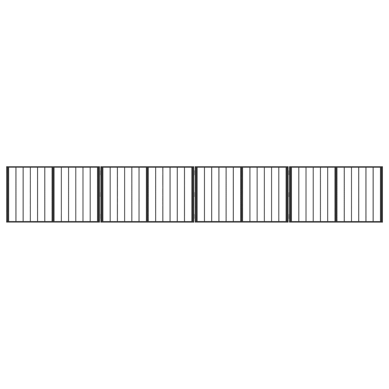 Πόρτα Σκύλου 4 pcs Μαύρο 100 x 60 cm Επικαλυμμένος Χάλυβας - Pakobazaar