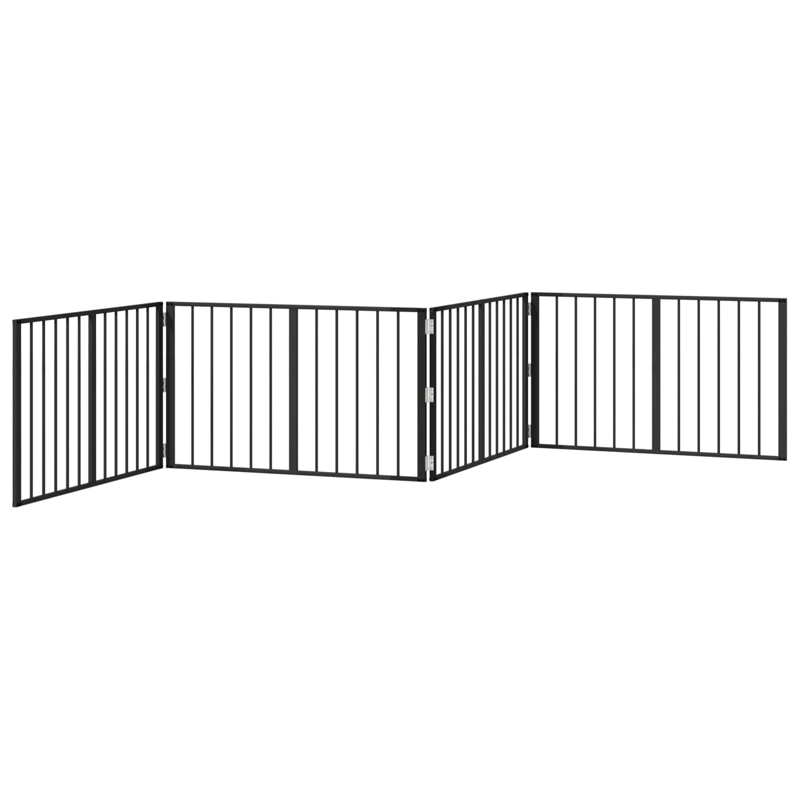 Πόρτα Σκύλου 4 pcs Μαύρο 100 x 60 cm Επικαλυμμένος Χάλυβας - Pakobazaar