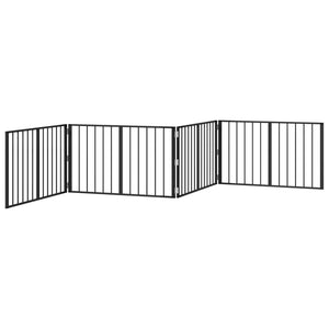 Πόρτα Σκύλου 4 pcs Μαύρο 100 x 60 cm Επικαλυμμένος Χάλυβας - Pakobazaar