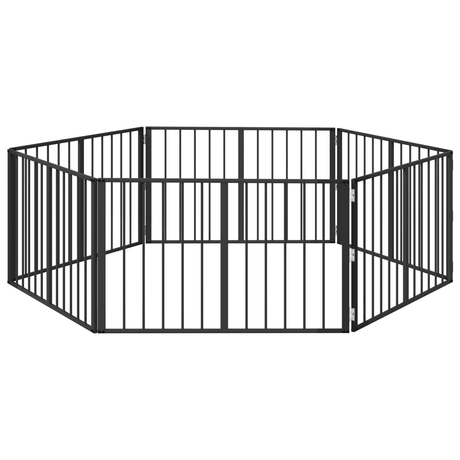 Πόρτα Σκύλου 6 pcs Μαύρο 100 x 60 cm Επικαλυμμένος Χάλυβας - Pakobazaar