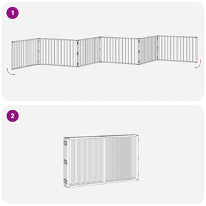 Πόρτα Σκύλου 6 pcs Μαύρο 100 x 60 cm Επικαλυμμένος Χάλυβας - Pakobazaar