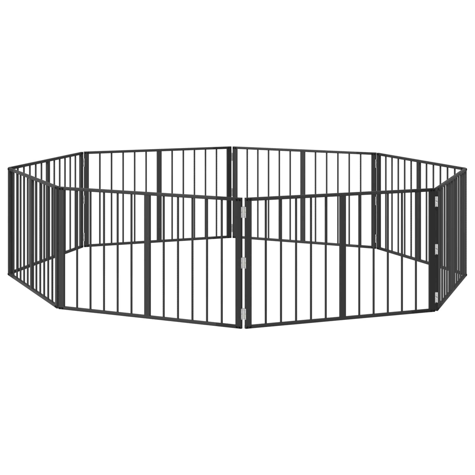 Πόρτα Σκύλου 8 pcs Μαύρο 100 x 60 cm Επικαλυμμένος Χάλυβας - Pakobazaar
