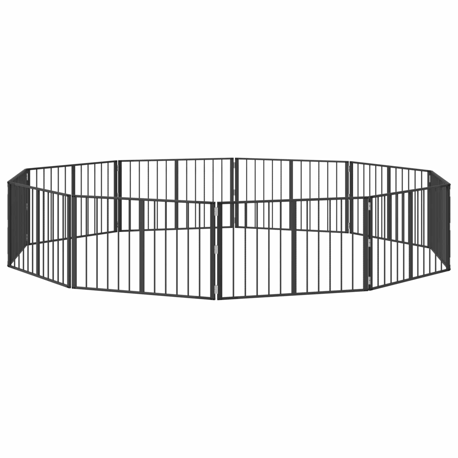 Πόρτα Σκύλου 10 pcs Μαύρο 100 x 60 cm Επικαλυμμένος Χάλυβας - Pakobazaar