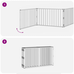 Πόρτα Σκύλου 10 pcs Μαύρο 100 x 60 cm Επικαλυμμένος Χάλυβας - Pakobazaar