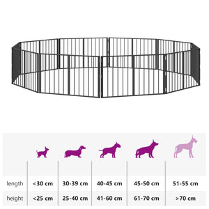 Πόρτα Σκύλου 10 pcs Μαύρο 100 x 60 cm Επικαλυμμένος Χάλυβας - Pakobazaar