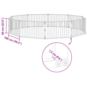 Πόρτα Σκύλου 10 pcs Μαύρο 100 x 60 cm Επικαλυμμένος Χάλυβας - Pakobazaar