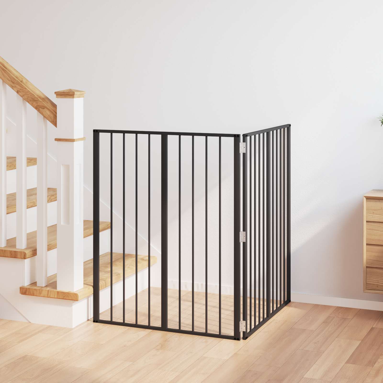 Πόρτα Σκύλου 2 pcs Μαύρο 80 x 100 cm Επικαλυμμένος Χάλυβας - Pakobazaar