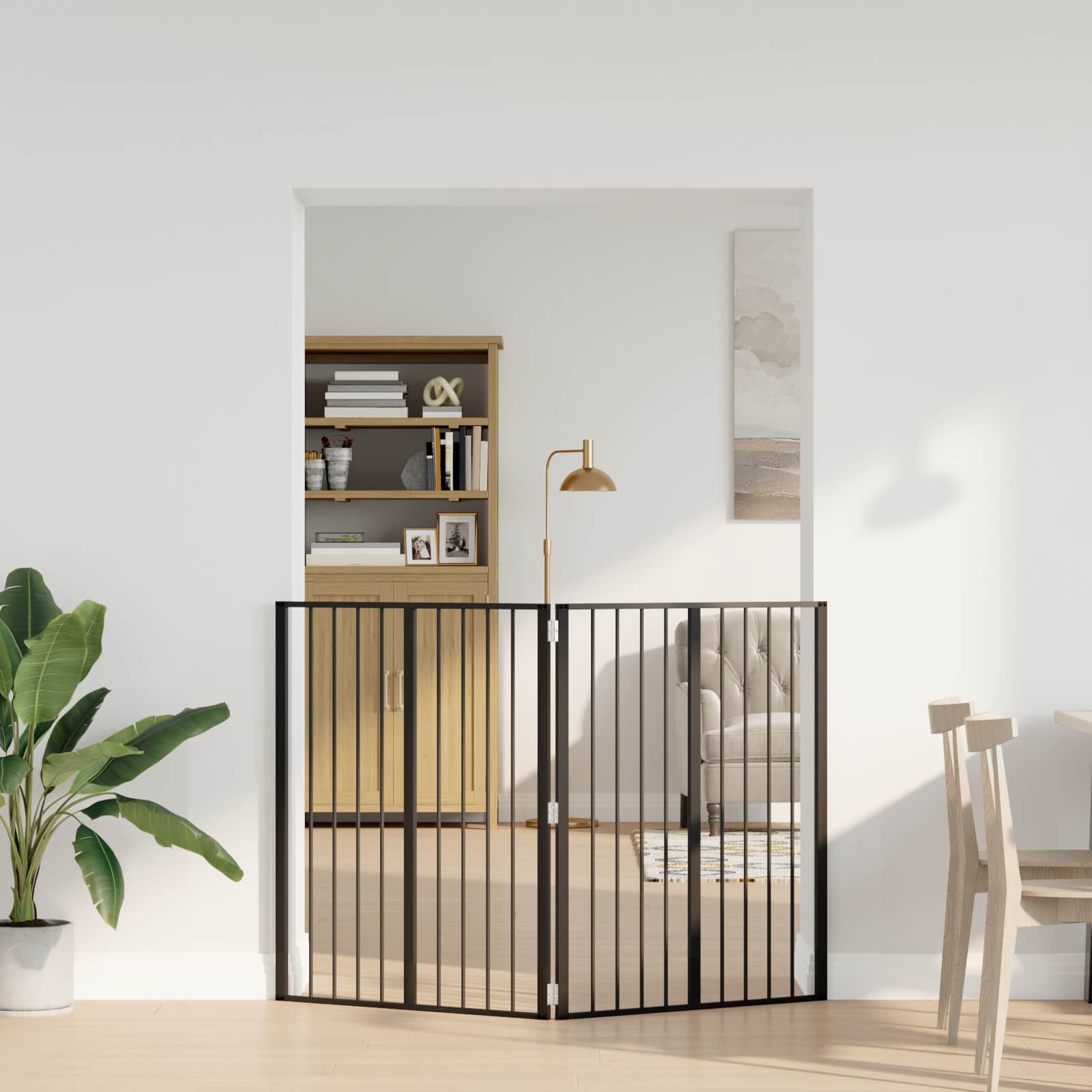 Πόρτα Σκύλου 2 pcs Μαύρο 80 x 100 cm Επικαλυμμένος Χάλυβας - Pakobazaar