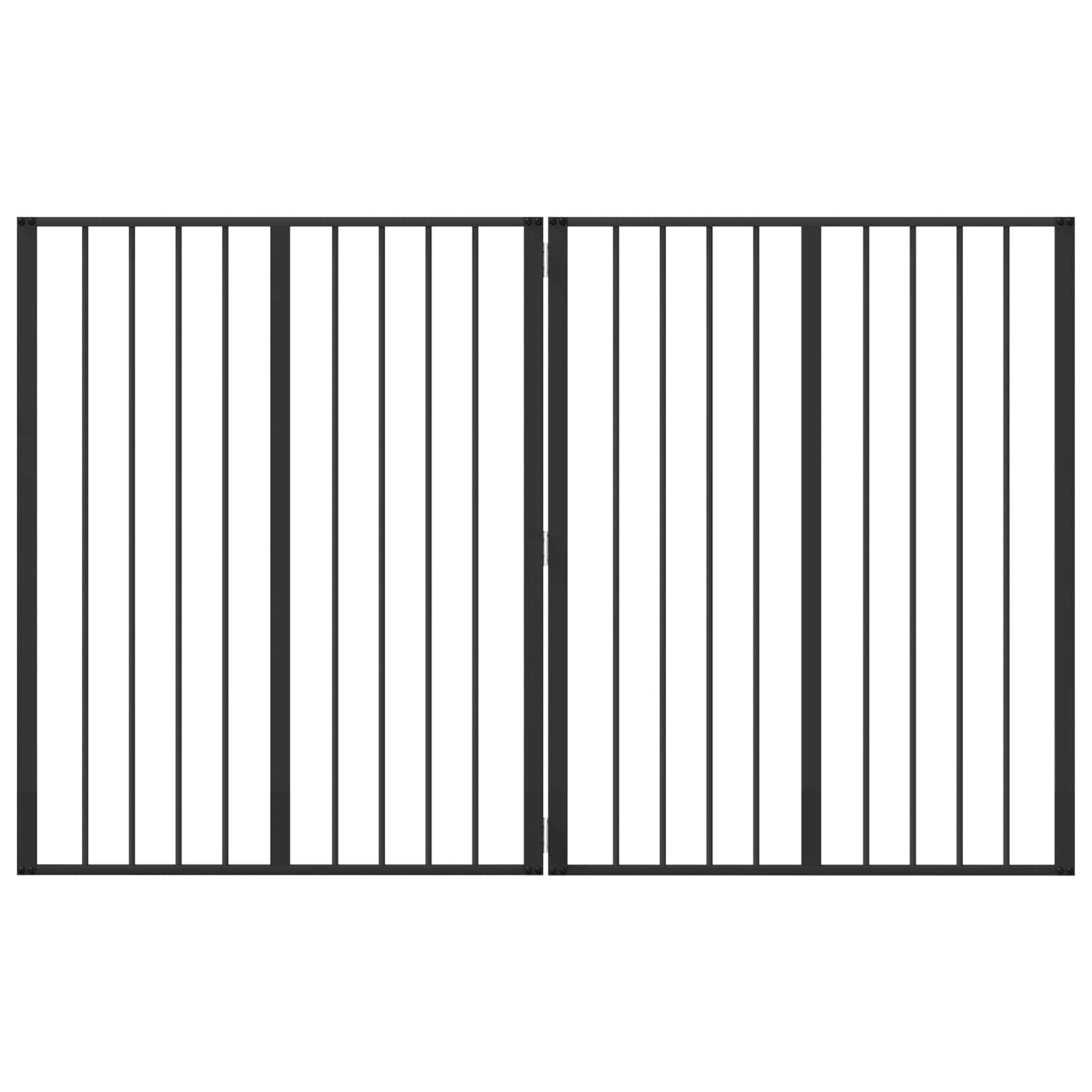 Πόρτα Σκύλου 2 pcs Μαύρο 80 x 100 cm Επικαλυμμένος Χάλυβας - Pakobazaar