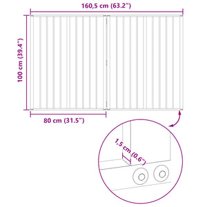 Πόρτα Σκύλου 2 pcs Μαύρο 80 x 100 cm Επικαλυμμένος Χάλυβας - Pakobazaar