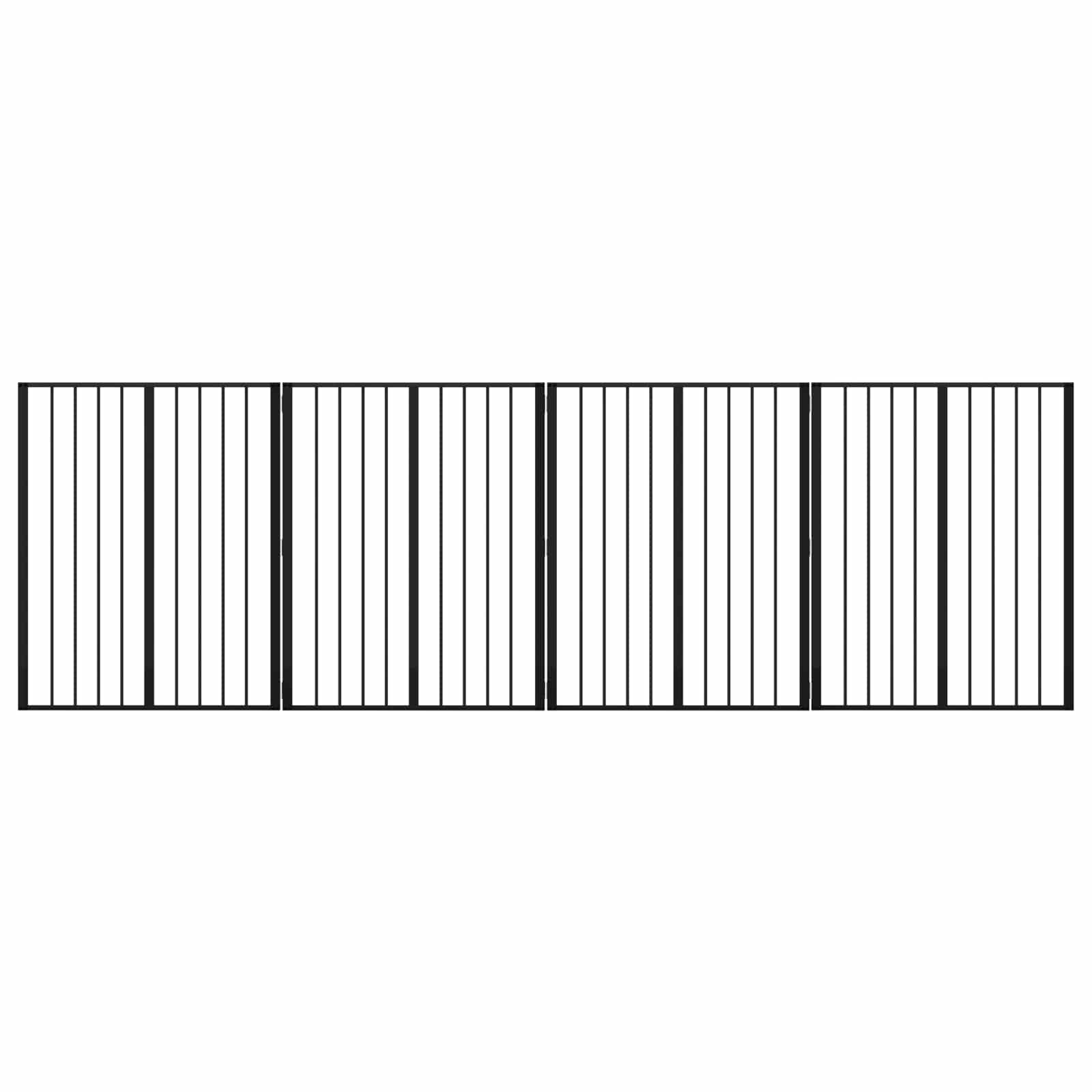Πόρτα Σκύλου 4 pcs Μαύρο 80 x 100 cm Επικαλυμμένος Χάλυβας - Pakobazaar