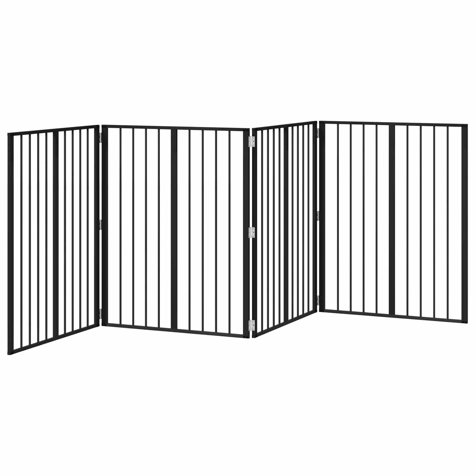 Πόρτα Σκύλου 4 pcs Μαύρο 80 x 100 cm Επικαλυμμένος Χάλυβας - Pakobazaar