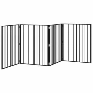 Πόρτα Σκύλου 4 pcs Μαύρο 80 x 100 cm Επικαλυμμένος Χάλυβας - Pakobazaar