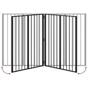 Πόρτα Σκύλου 4 pcs Μαύρο 80 x 100 cm Επικαλυμμένος Χάλυβας - Pakobazaar