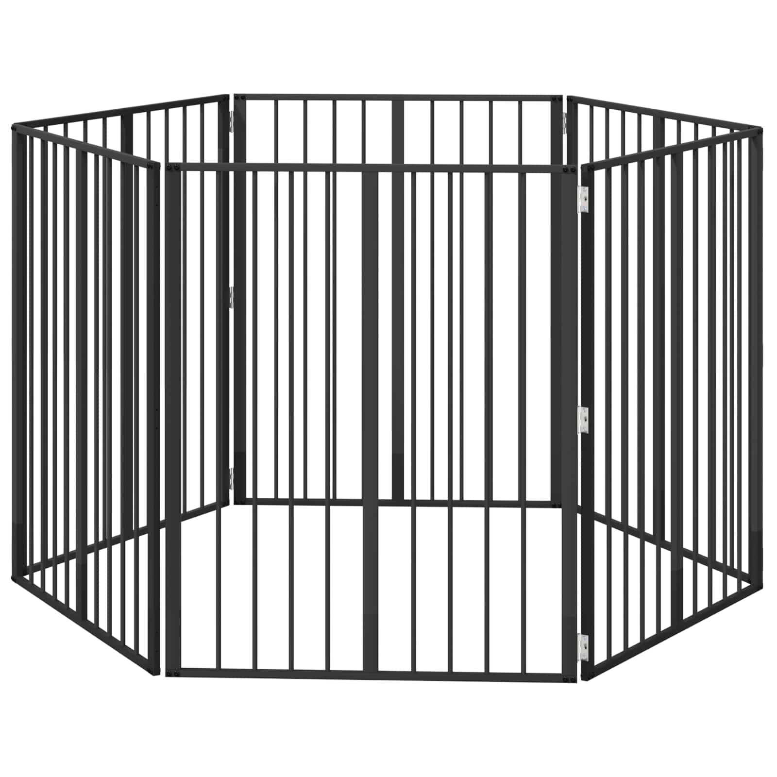 Πόρτα Σκύλου 6 pcs Μαύρο 80 x 100 cm Επικαλυμμένος Χάλυβας - Pakobazaar