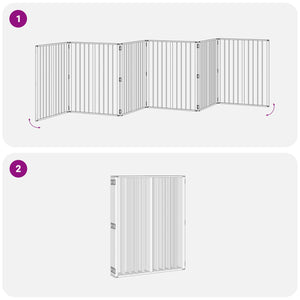 Πόρτα Σκύλου 6 pcs Μαύρο 80 x 100 cm Επικαλυμμένος Χάλυβας - Pakobazaar