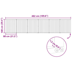 Πόρτα Σκύλου 6 pcs Μαύρο 80 x 100 cm Επικαλυμμένος Χάλυβας - Pakobazaar