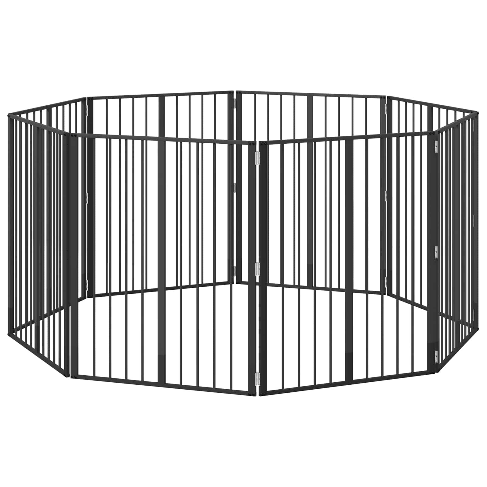 Πόρτα Σκύλου 8 pcs Μαύρο 80 x 100 cm Επικαλυμμένος Χάλυβας - Pakobazaar