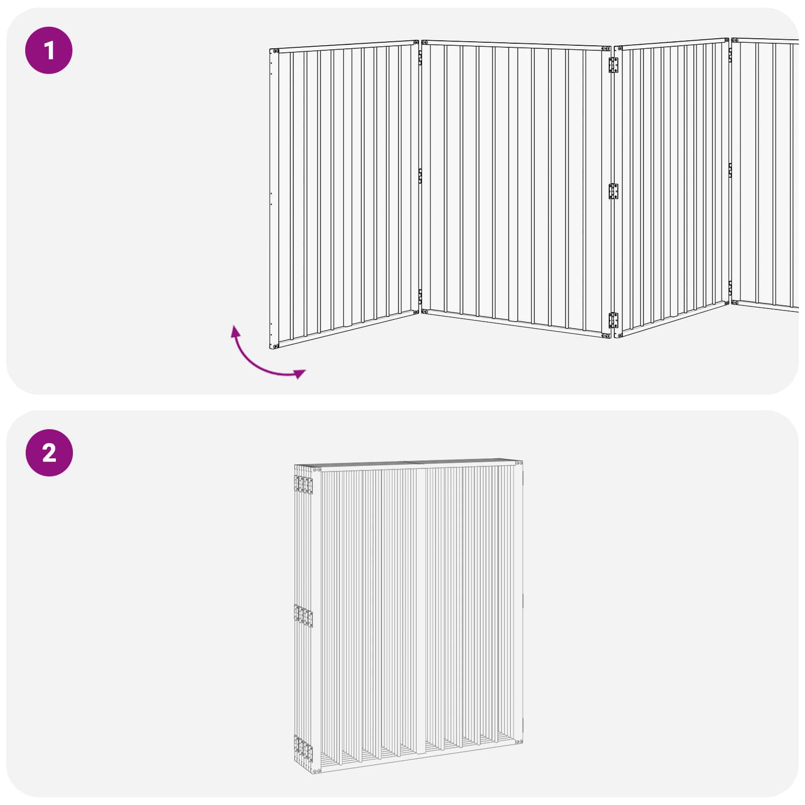 Πόρτα Σκύλου 8 pcs Μαύρο 80 x 100 cm Επικαλυμμένος Χάλυβας - Pakobazaar