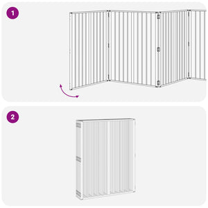 Πόρτα Σκύλου 8 pcs Μαύρο 80 x 100 cm Επικαλυμμένος Χάλυβας - Pakobazaar