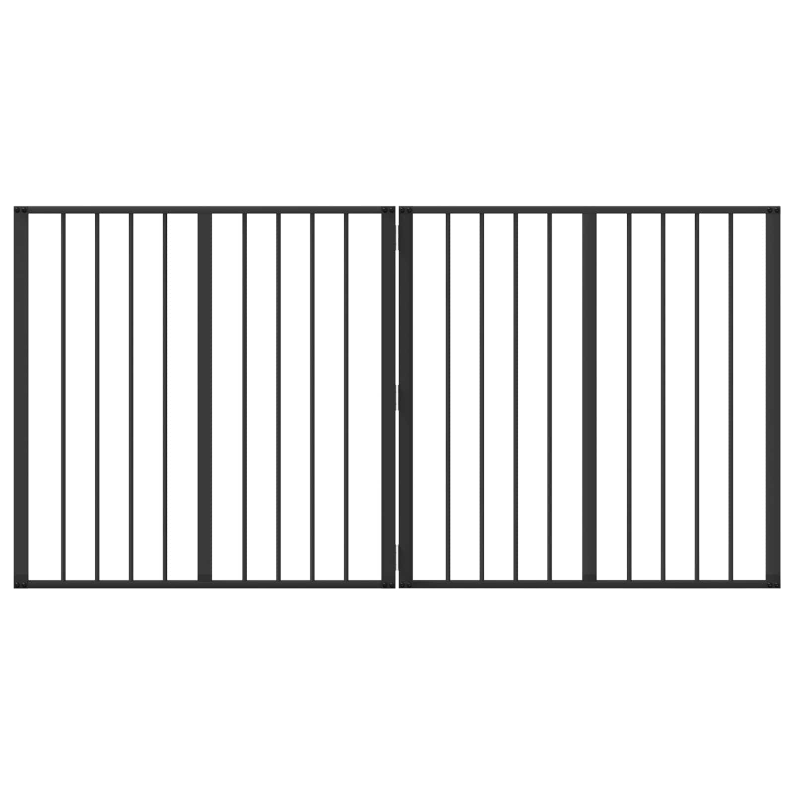 Πόρτα Σκύλου 2 pcs Μαύρο 80 x 80 cm Επικαλυμμένος Χάλυβας - Pakobazaar