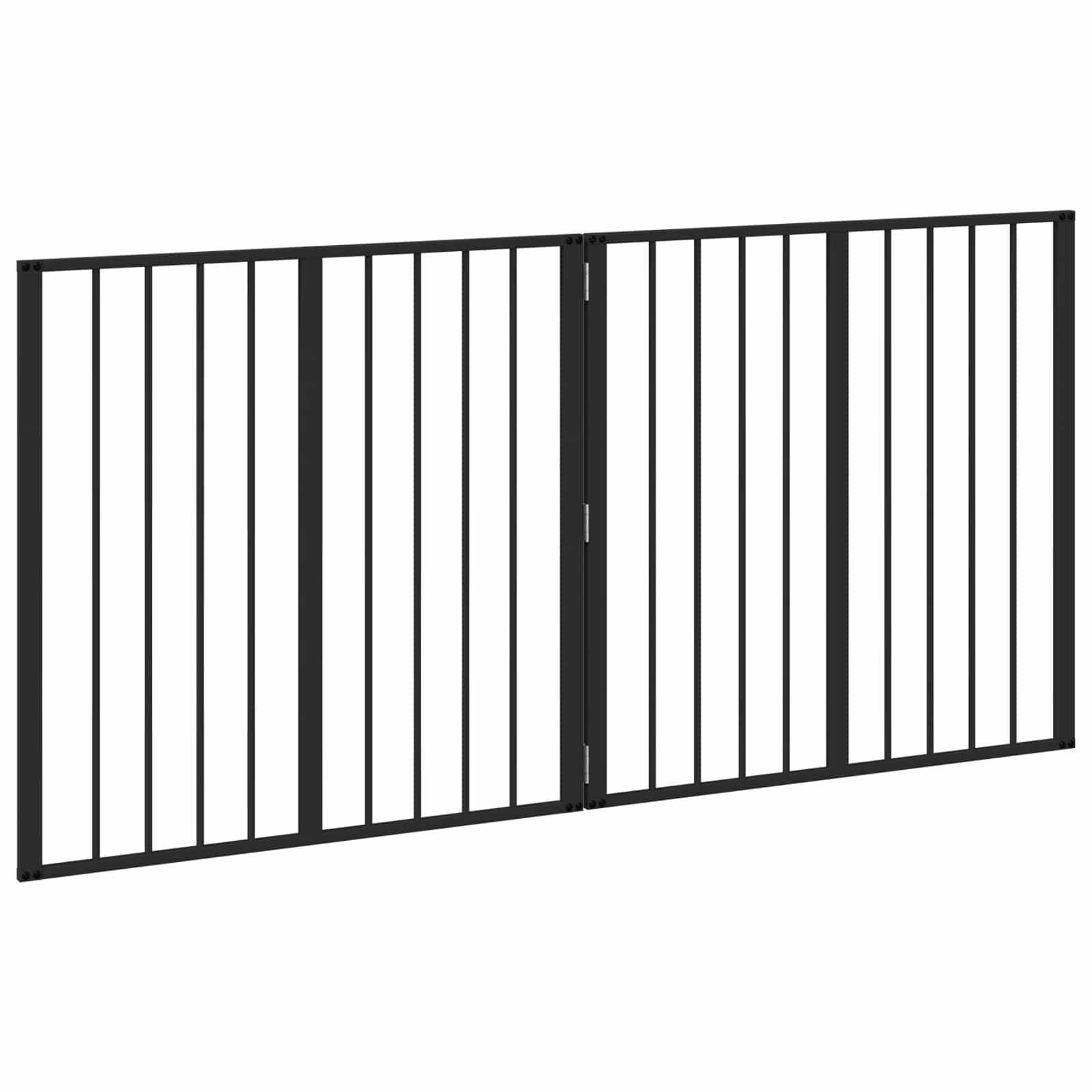 Πόρτα Σκύλου 2 pcs Μαύρο 80 x 80 cm Επικαλυμμένος Χάλυβας - Pakobazaar