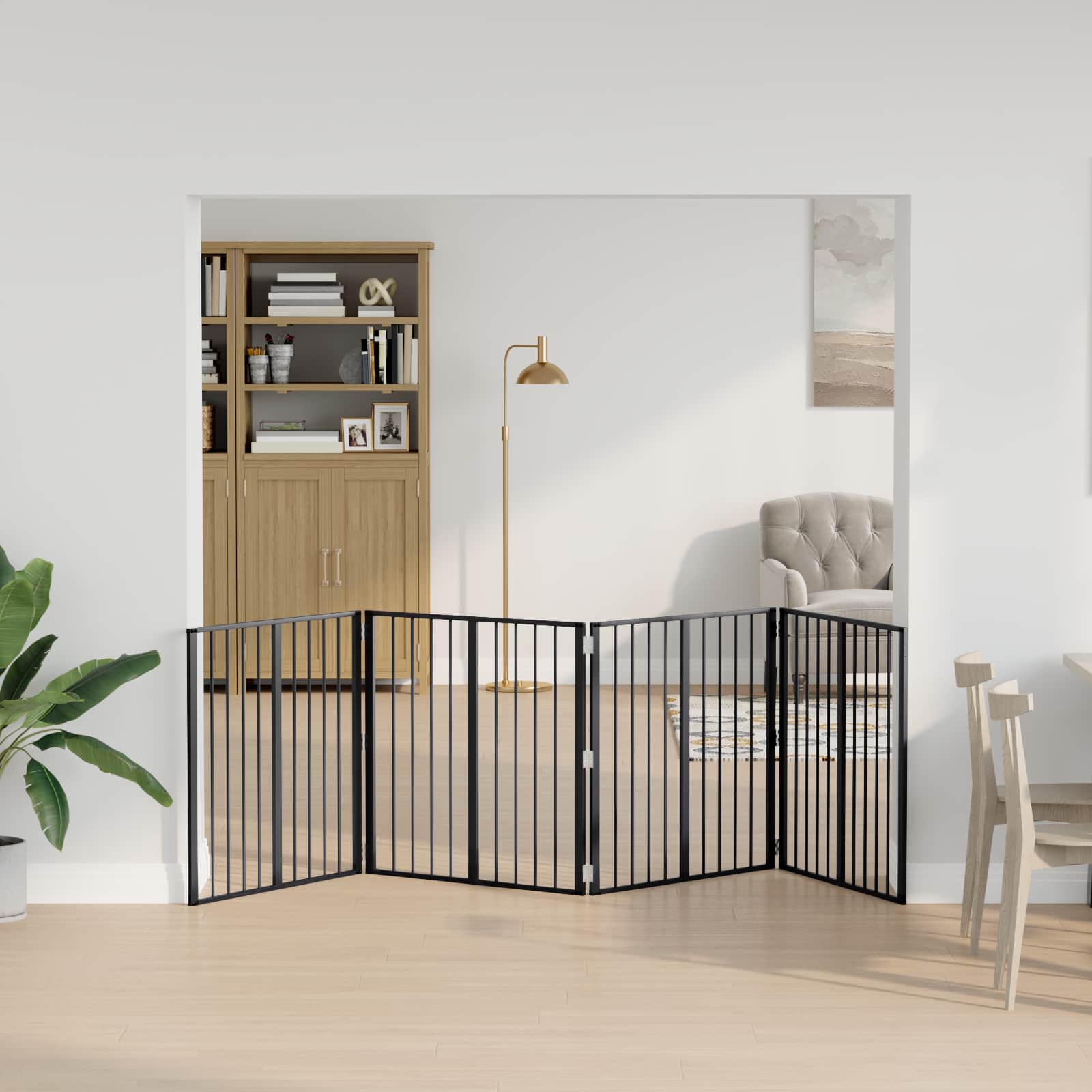 Πόρτα Σκύλου 4 pcs Μαύρο 80 x 80 cm Επικαλυμμένος Χάλυβας - Pakobazaar