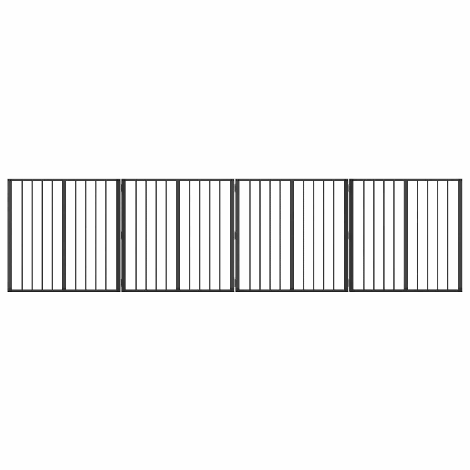 Πόρτα Σκύλου 4 pcs Μαύρο 80 x 80 cm Επικαλυμμένος Χάλυβας - Pakobazaar