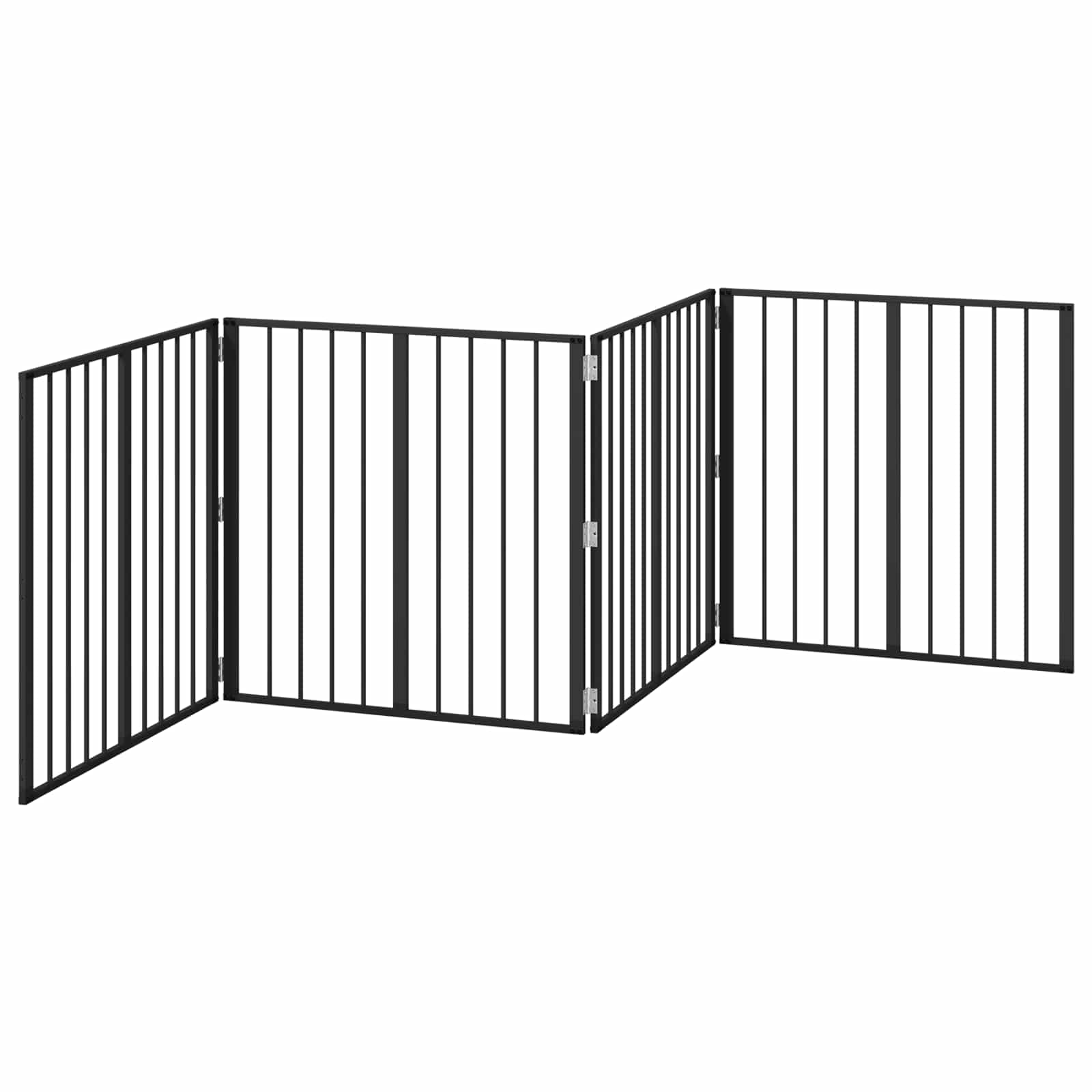 Πόρτα Σκύλου 4 pcs Μαύρο 80 x 80 cm Επικαλυμμένος Χάλυβας - Pakobazaar