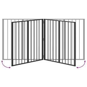 Πόρτα Σκύλου 4 pcs Μαύρο 80 x 80 cm Επικαλυμμένος Χάλυβας - Pakobazaar