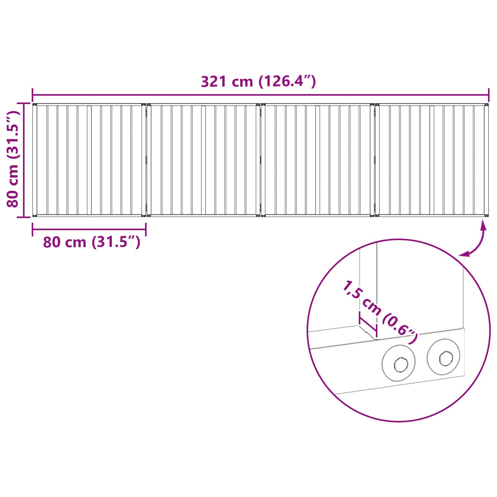 Πόρτα Σκύλου 4 pcs Μαύρο 80 x 80 cm Επικαλυμμένος Χάλυβας - Pakobazaar