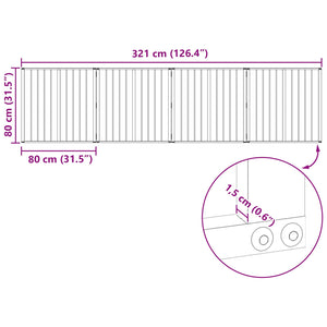 Πόρτα Σκύλου 4 pcs Μαύρο 80 x 80 cm Επικαλυμμένος Χάλυβας - Pakobazaar