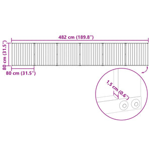 Πόρτα Σκύλου 6 pcs Μαύρο 80 x 80 cm Επικαλυμμένος Χάλυβας - Pakobazaar