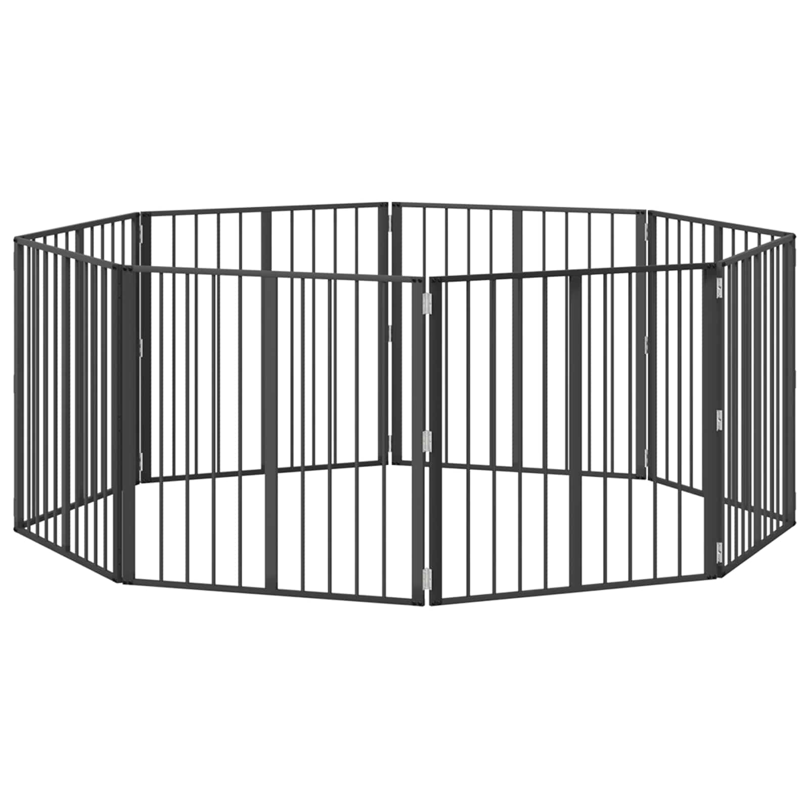 Πόρτα Σκύλου 8 pcs Μαύρο 80 x 80 cm Επικαλυμμένος Χάλυβας - Pakobazaar
