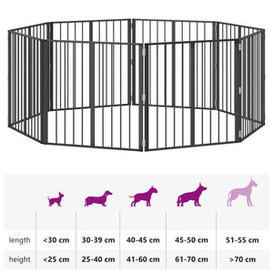 Πόρτα Σκύλου 8 pcs Μαύρο 80 x 80 cm Επικαλυμμένος Χάλυβας - Pakobazaar