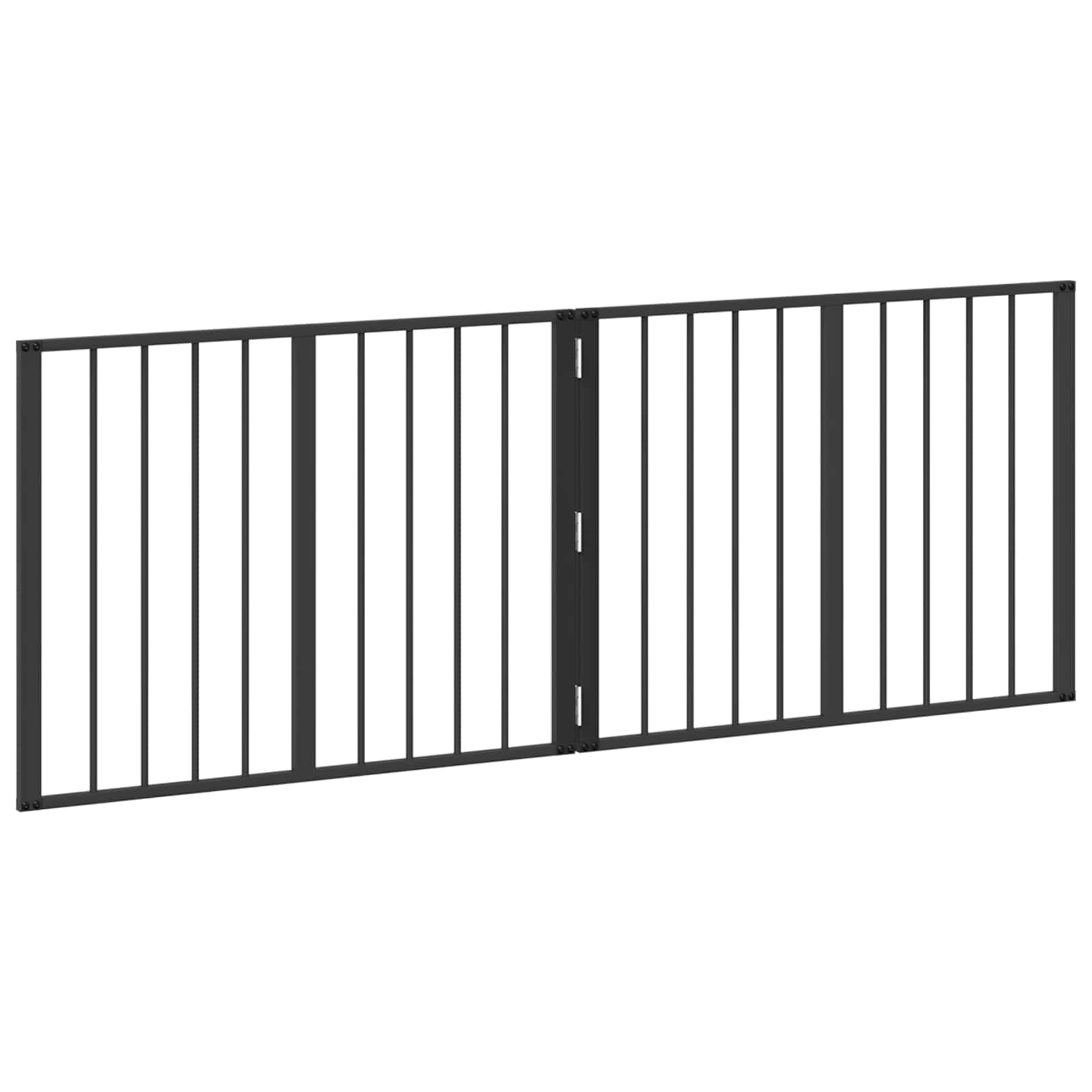 Πόρτα Σκύλου 2 pcs Μαύρο 80 x 60 cm Επικαλυμμένος Χάλυβας - Pakobazaar