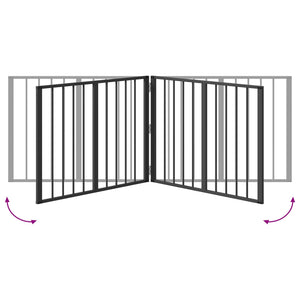 Πόρτα Σκύλου 2 pcs Μαύρο 80 x 60 cm Επικαλυμμένος Χάλυβας - Pakobazaar