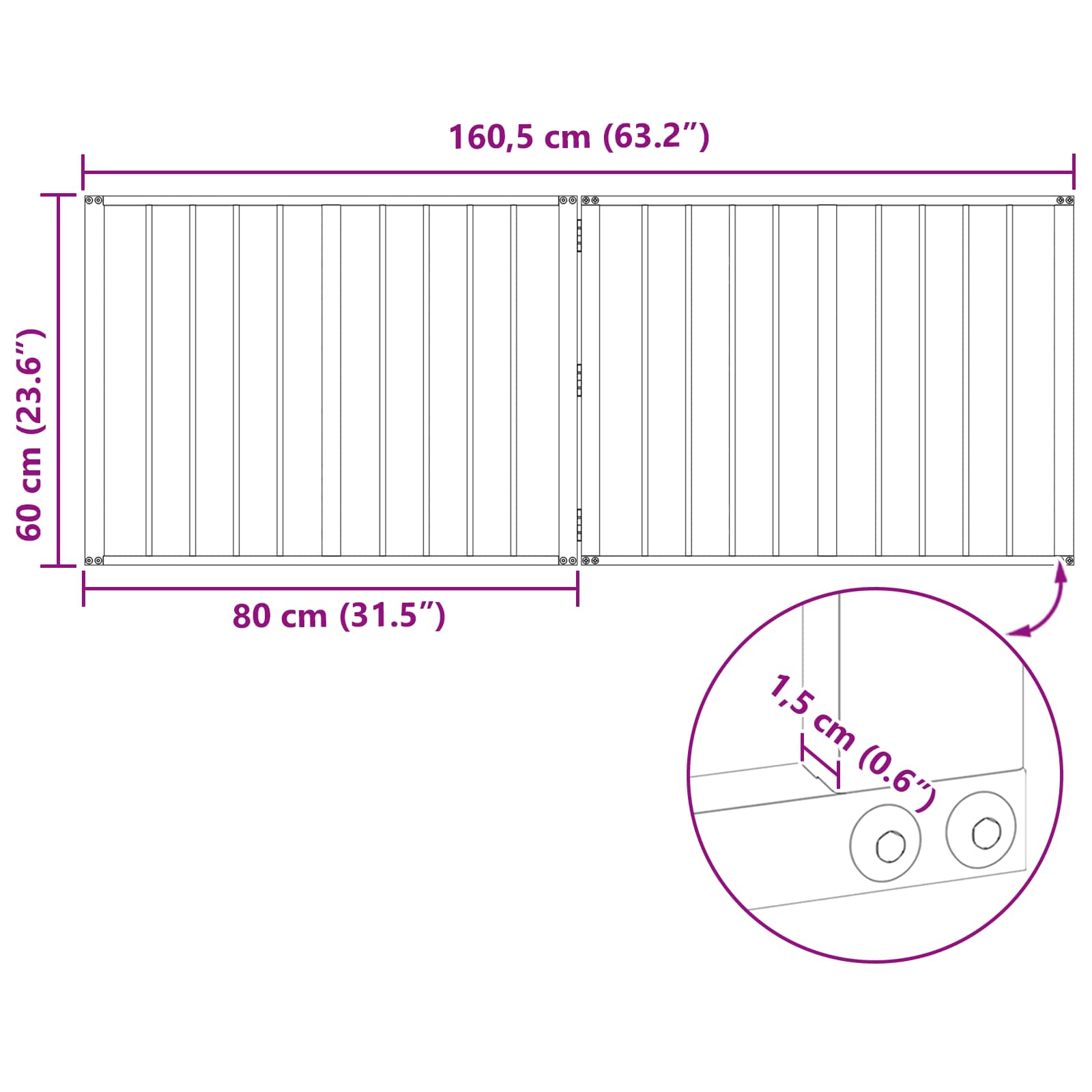 Πόρτα Σκύλου 2 pcs Μαύρο 80 x 60 cm Επικαλυμμένος Χάλυβας - Pakobazaar