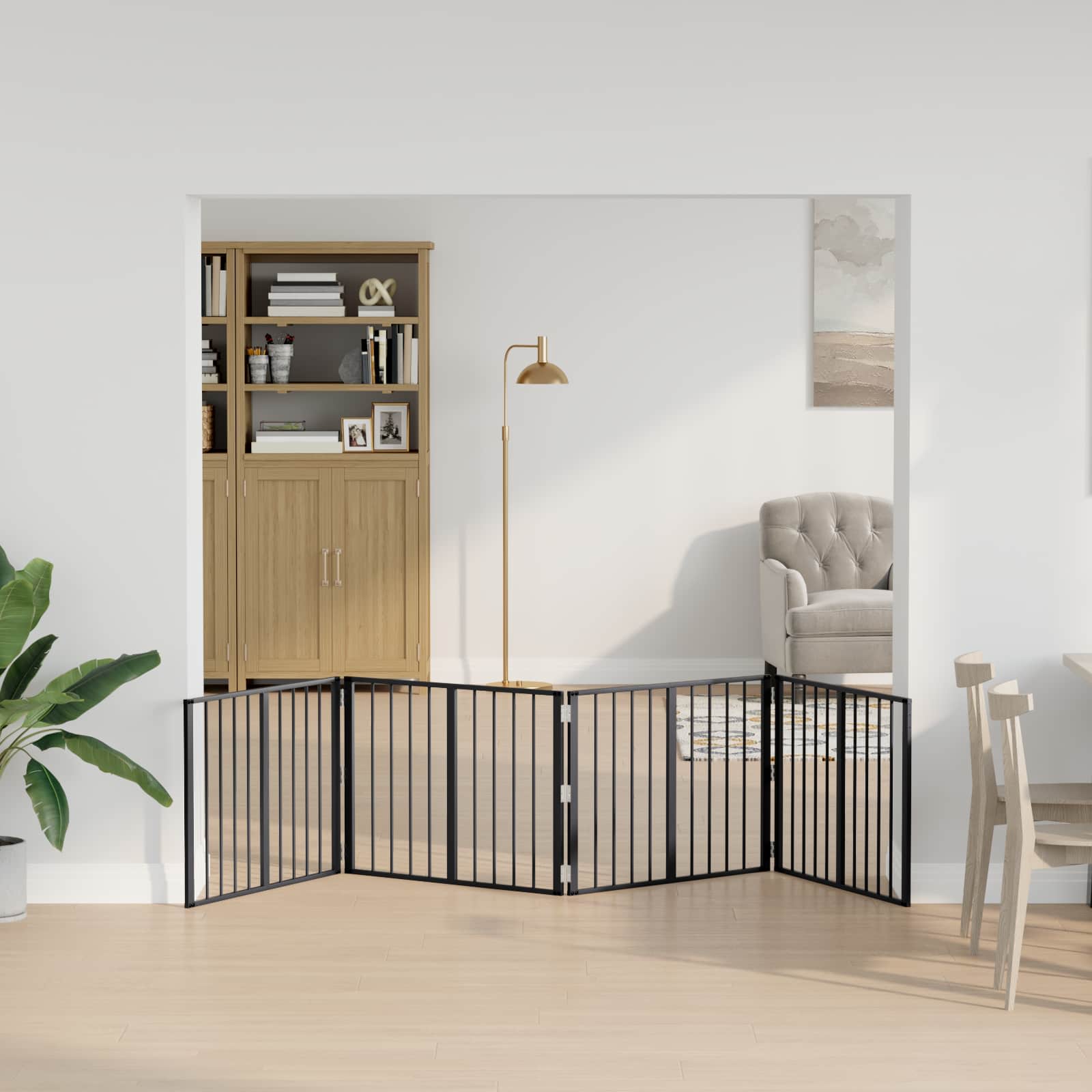 Πόρτα Σκύλου 4 pcs Μαύρο 80 x 60 cm Επικαλυμμένος Χάλυβας - Pakobazaar