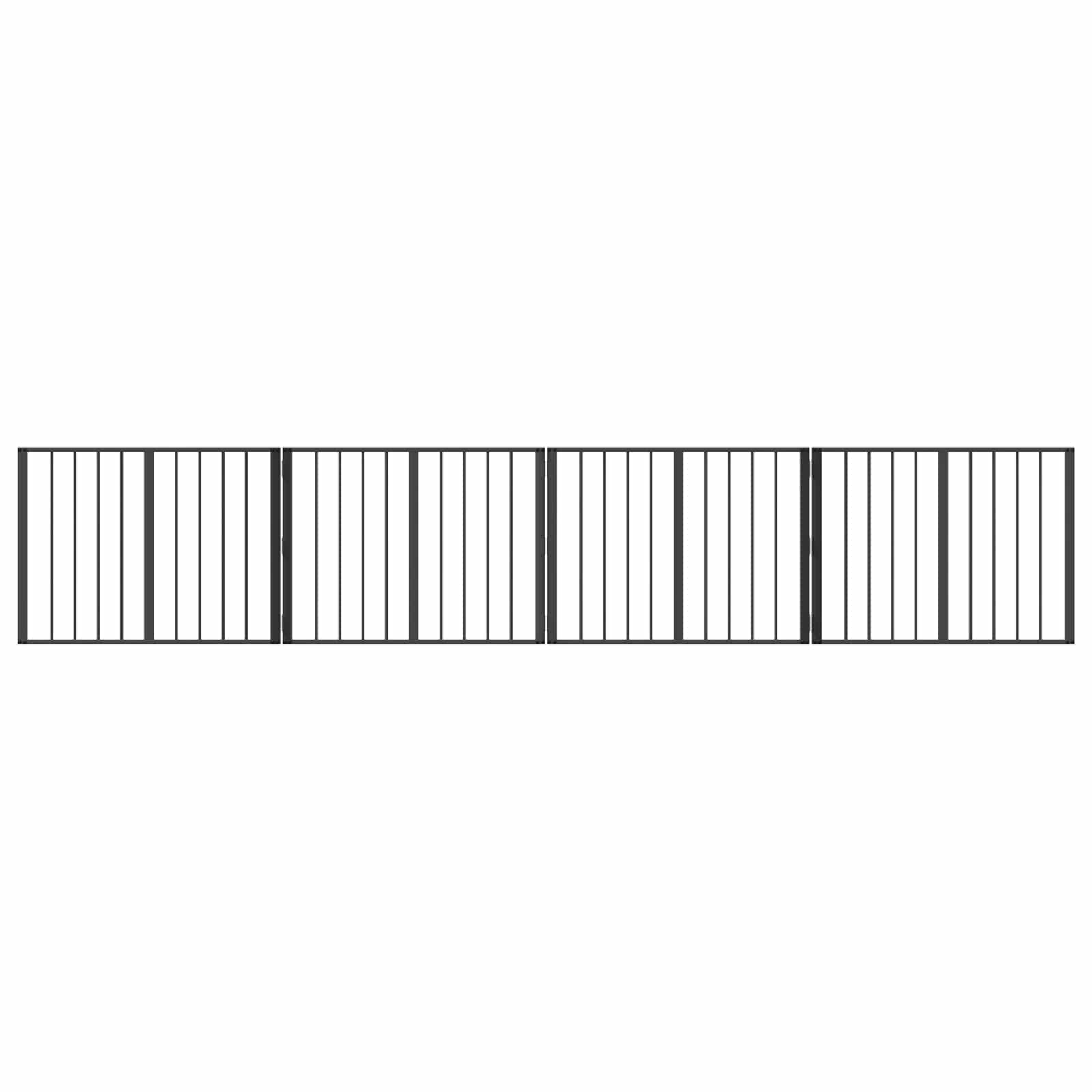 Πόρτα Σκύλου 4 pcs Μαύρο 80 x 60 cm Επικαλυμμένος Χάλυβας - Pakobazaar