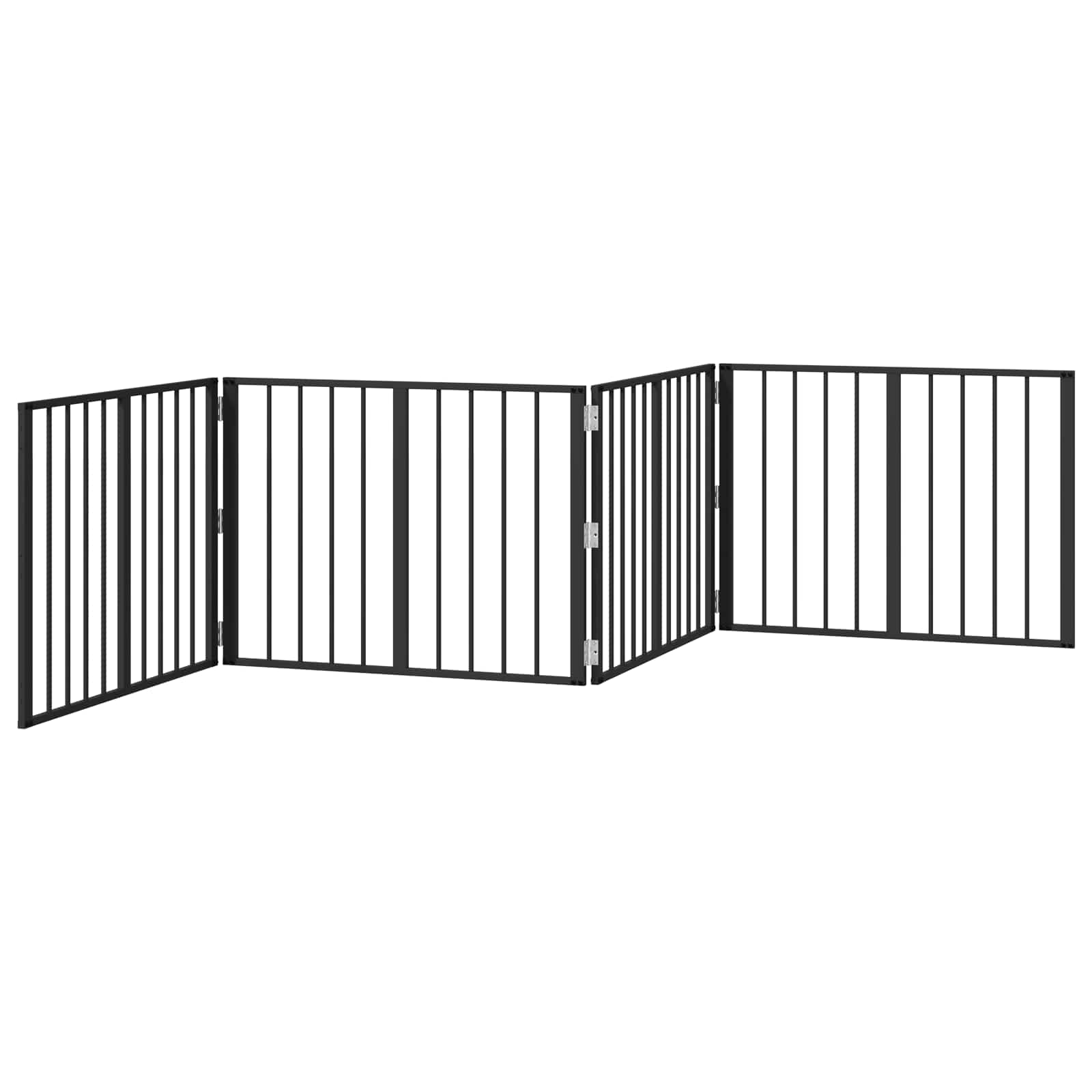 Πόρτα Σκύλου 4 pcs Μαύρο 80 x 60 cm Επικαλυμμένος Χάλυβας - Pakobazaar