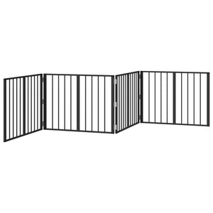 Πόρτα Σκύλου 4 pcs Μαύρο 80 x 60 cm Επικαλυμμένος Χάλυβας - Pakobazaar