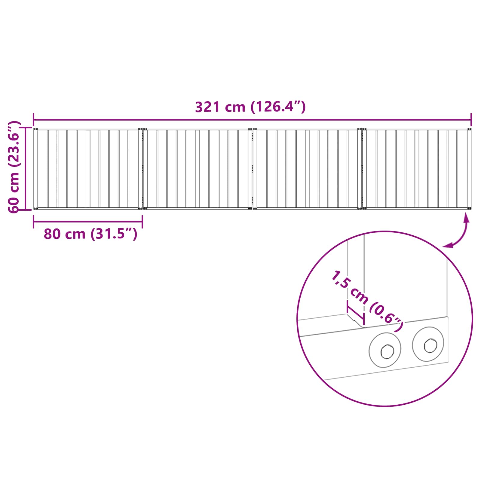 Πόρτα Σκύλου 4 pcs Μαύρο 80 x 60 cm Επικαλυμμένος Χάλυβας - Pakobazaar