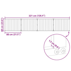 Πόρτα Σκύλου 4 pcs Μαύρο 80 x 60 cm Επικαλυμμένος Χάλυβας - Pakobazaar