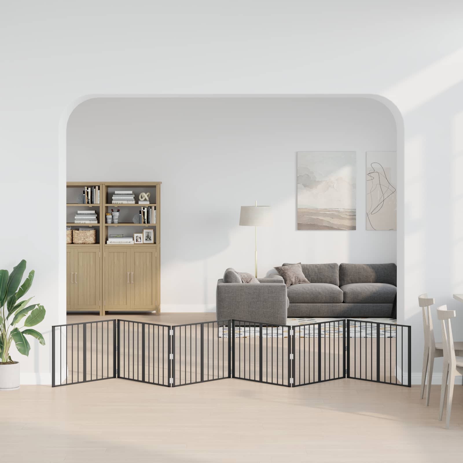 Πόρτα Σκύλου 6 pcs Μαύρο 80 x 60 cm Επικαλυμμένος Χάλυβας - Pakobazaar