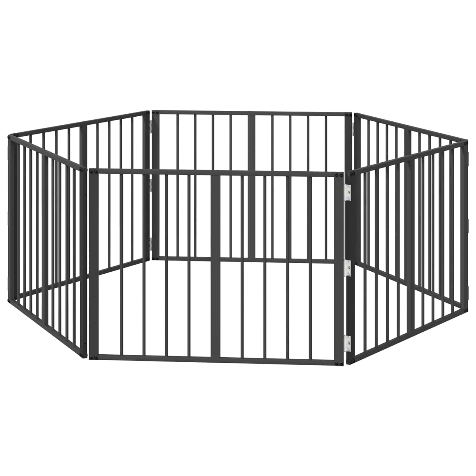 Πόρτα Σκύλου 6 pcs Μαύρο 80 x 60 cm Επικαλυμμένος Χάλυβας - Pakobazaar