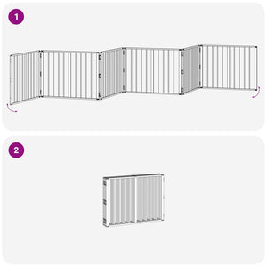 Πόρτα Σκύλου 6 pcs Μαύρο 80 x 60 cm Επικαλυμμένος Χάλυβας - Pakobazaar