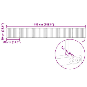 Πόρτα Σκύλου 6 pcs Μαύρο 80 x 60 cm Επικαλυμμένος Χάλυβας - Pakobazaar