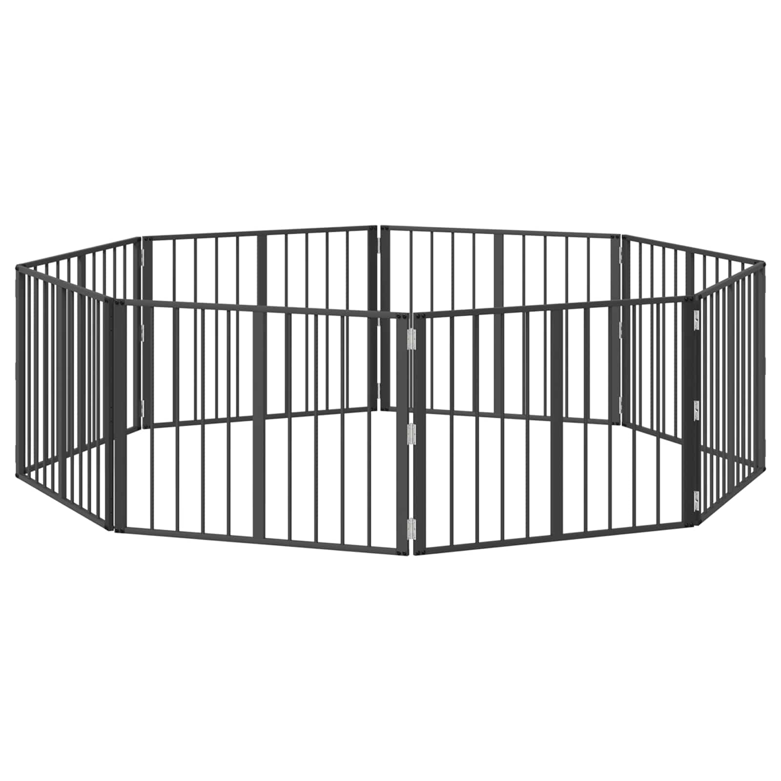 Πόρτα Σκύλου 8 pcs Μαύρο 80 x 60 cm Επικαλυμμένος Χάλυβας - Pakobazaar