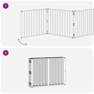 Πόρτα Σκύλου 8 pcs Μαύρο 80 x 60 cm Επικαλυμμένος Χάλυβας - Pakobazaar